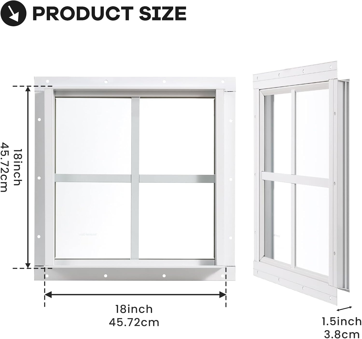 Shed Windows 2 Pack, Chicken Coop Fixed Windows 18" x 18"