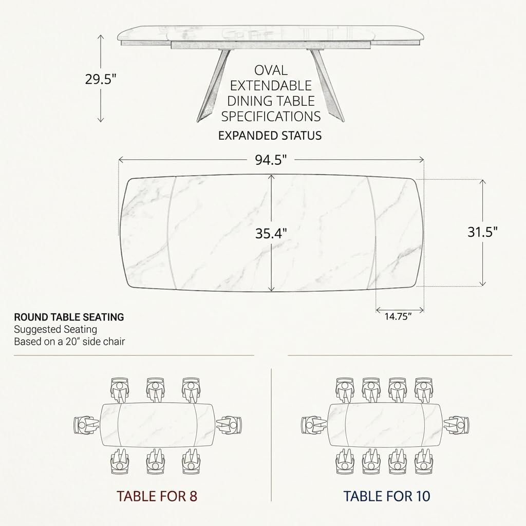 Extendable Dining Table with Leaf