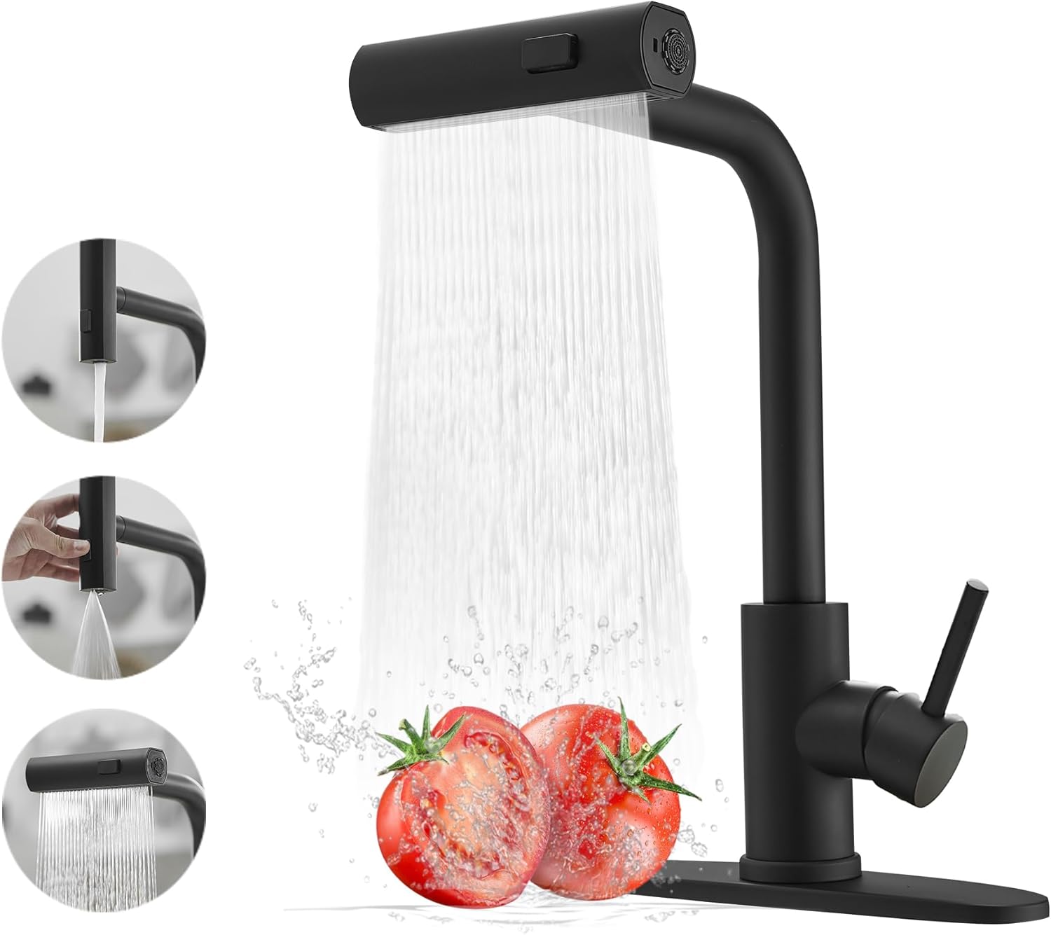 Black Kitchen Faucets with Pull Down Sprayer