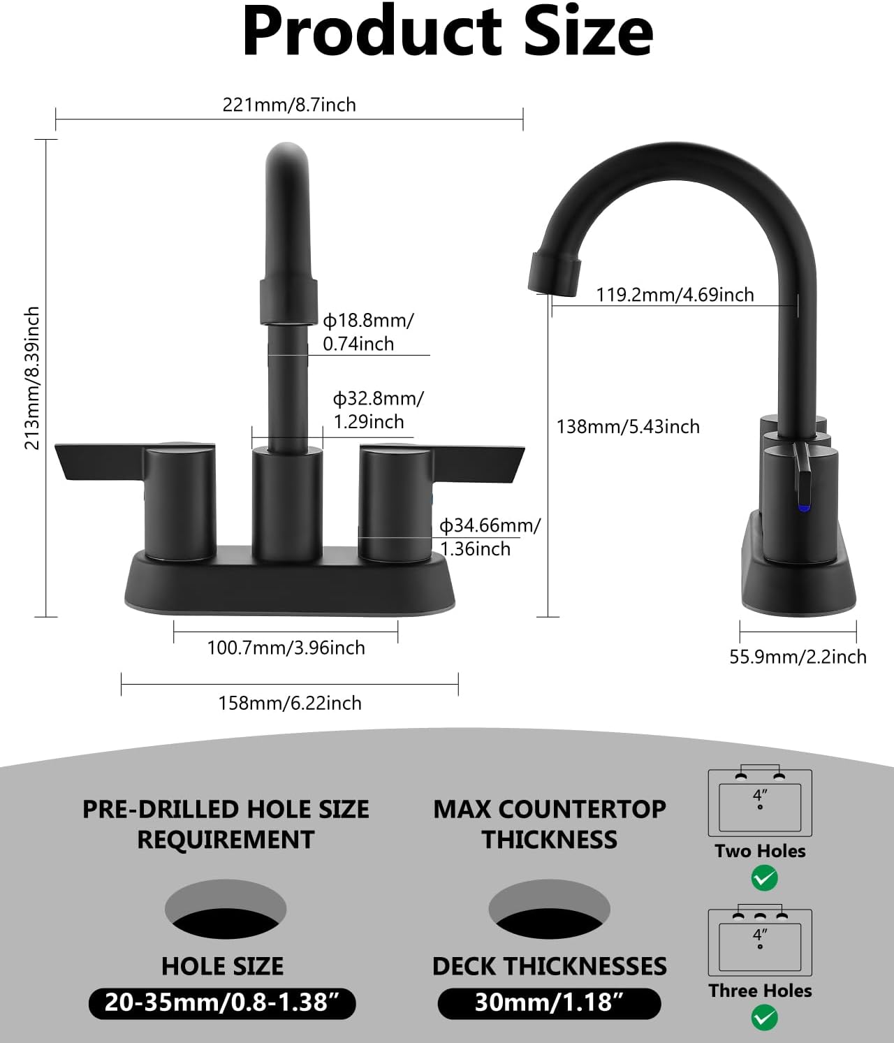 4-Inch Centerset Bathroom Faucet