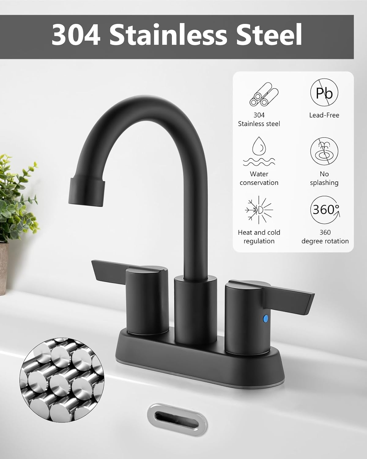 4-Inch Centerset Bathroom Faucet