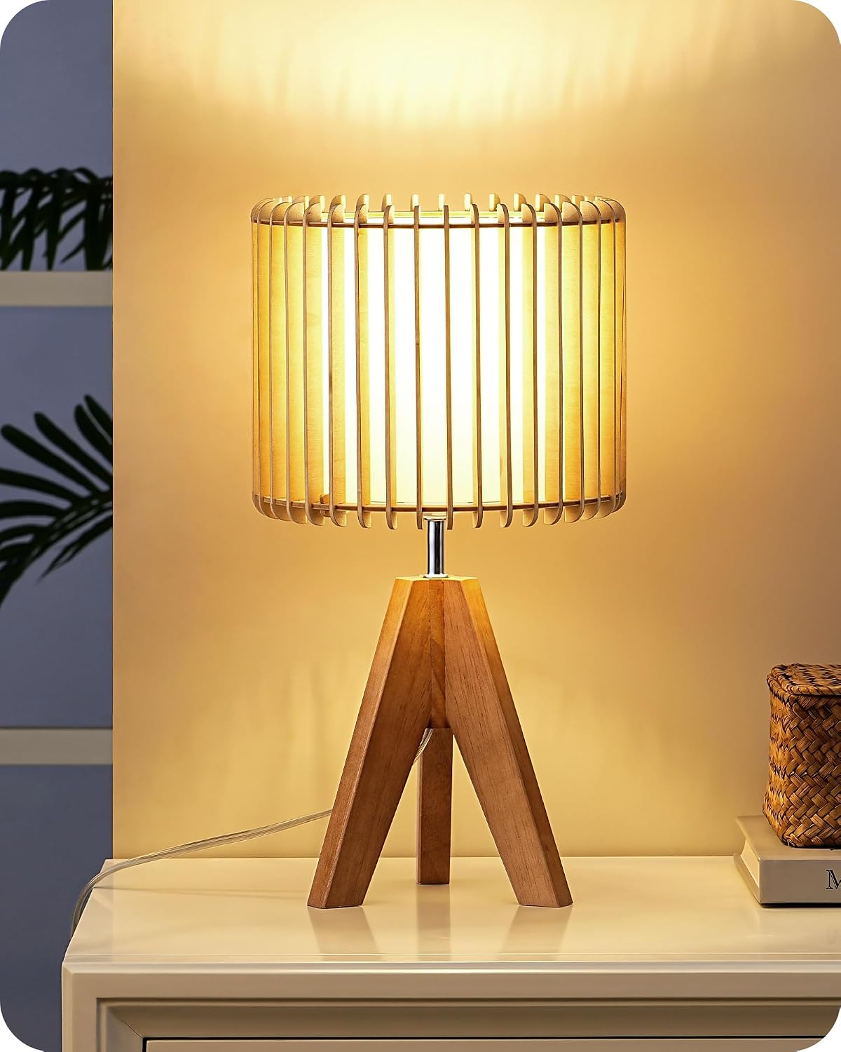 Tripod Table Lamp, Small Cute Bedside Lamp, 14.2 Inch, E26 Base