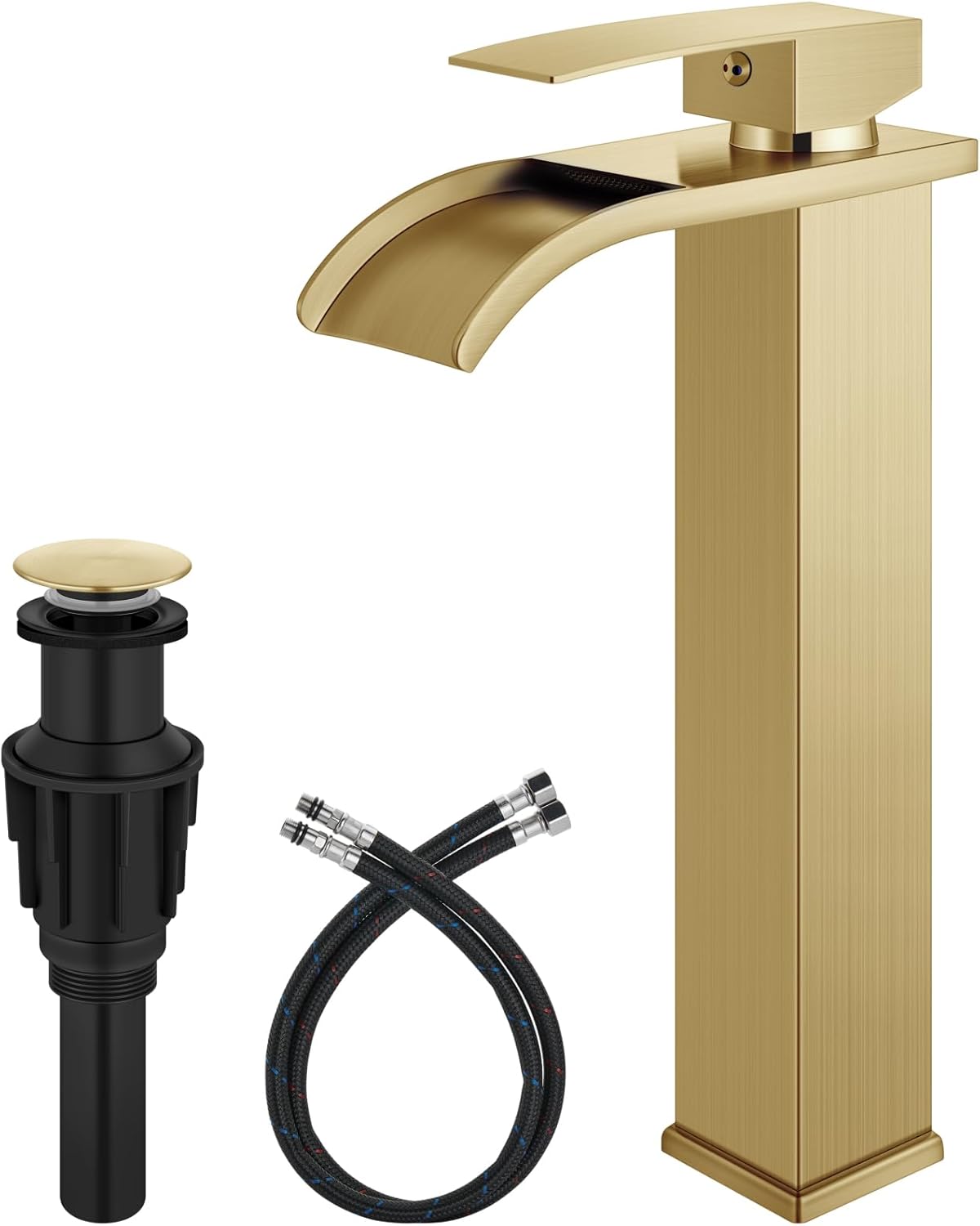 Vessel Sink Faucet Waterfall Tall Bathroom Faucet Single Handle