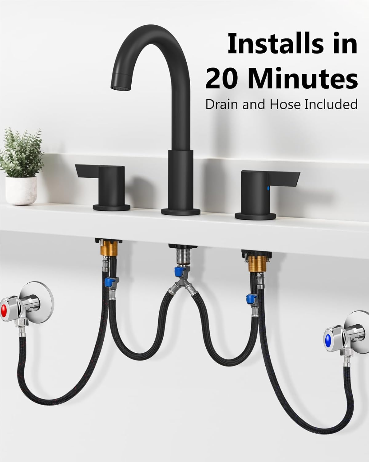 Bathroom Sink Faucet 3 Hole 8 Inch