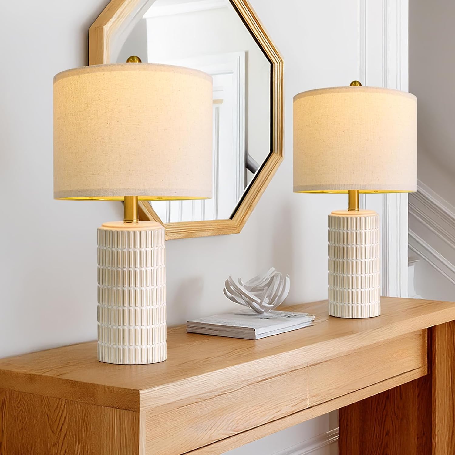 20.75" Small Modern Ceramic Table Lamps