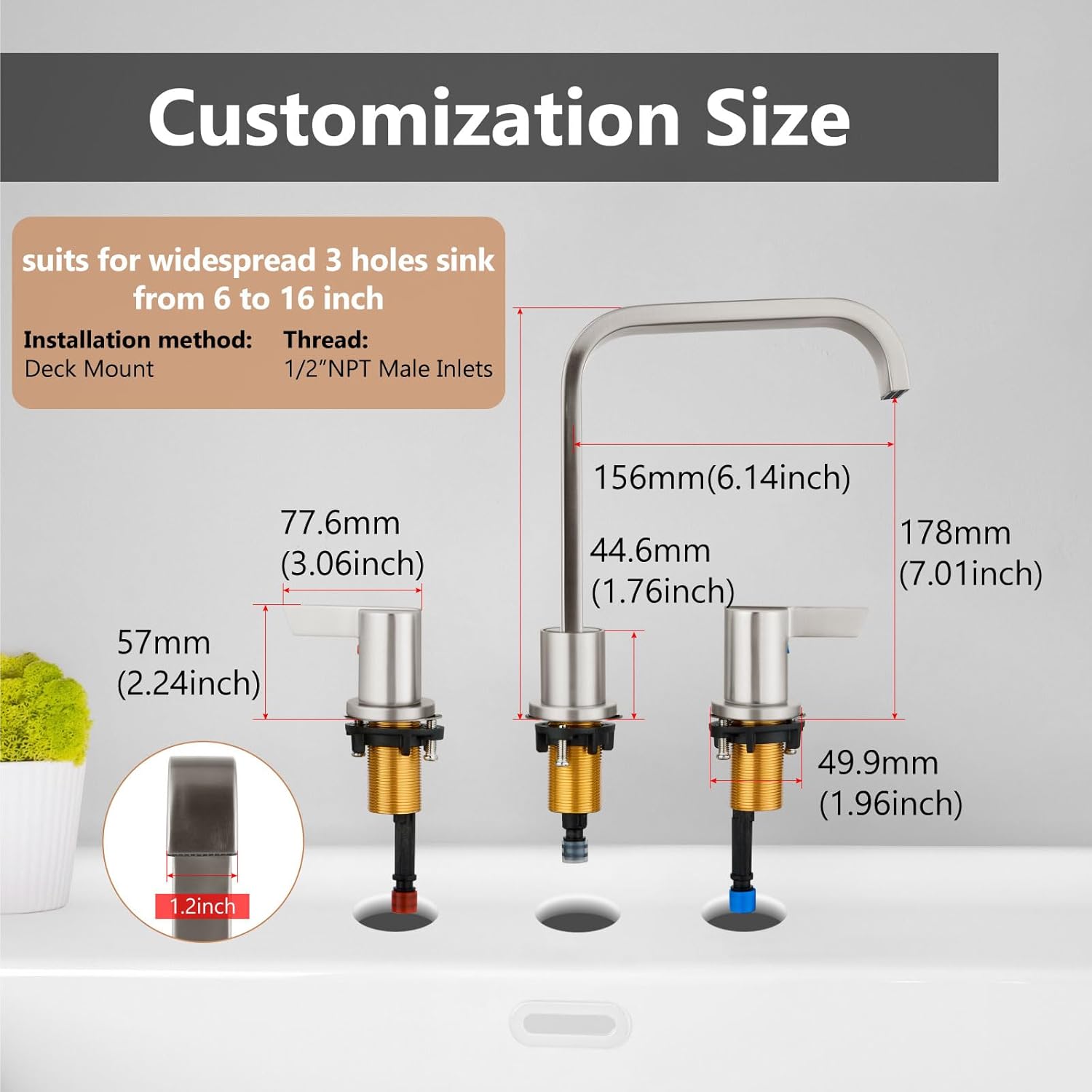 Bathroom Sink Faucet 3 Hole