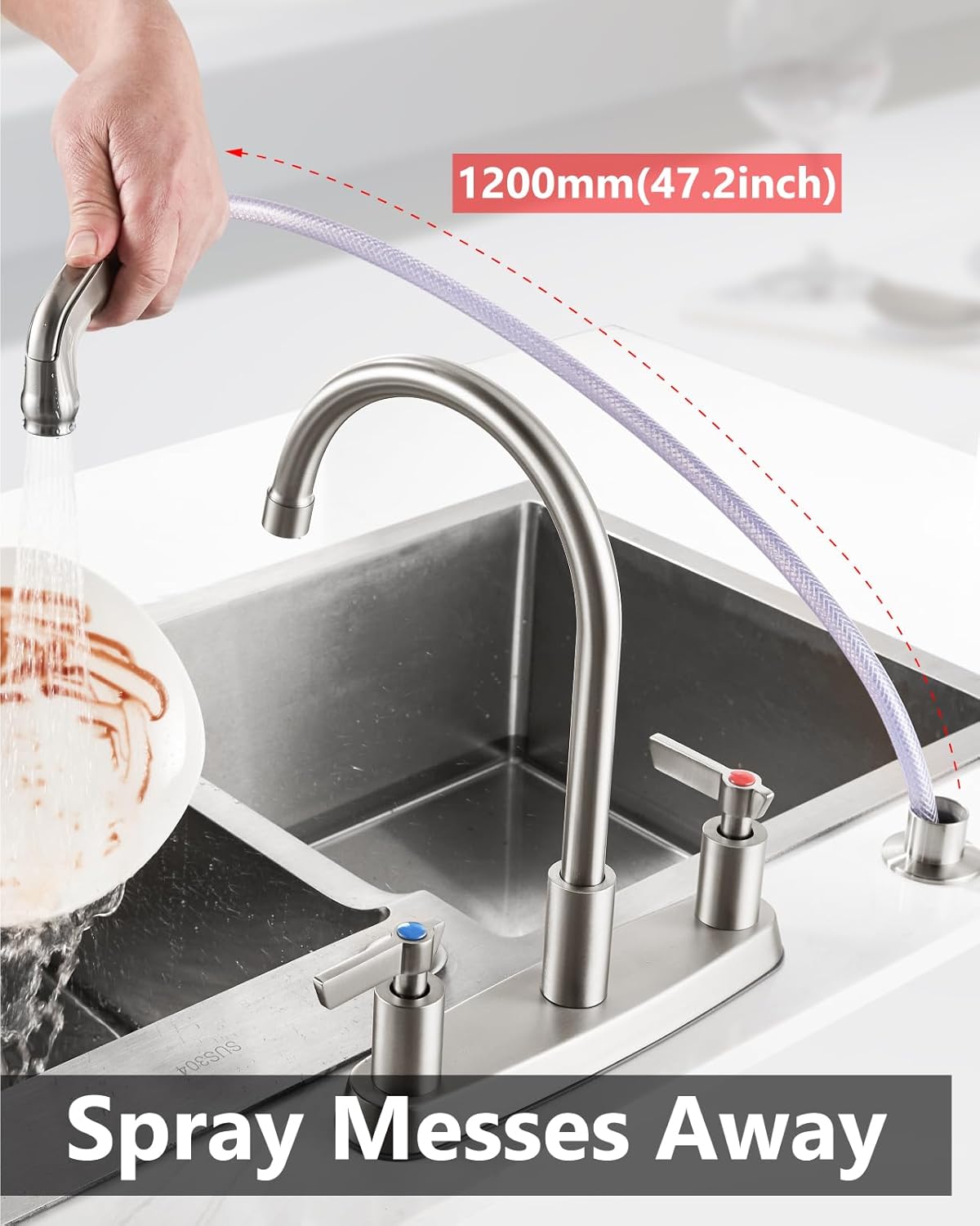 Kitchen Faucet with Sprayer 2 Handle Kitchen Sink Faucets