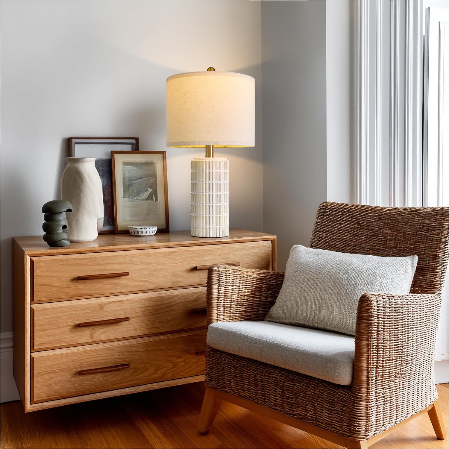 20.75" Small Modern Ceramic Table Lamps