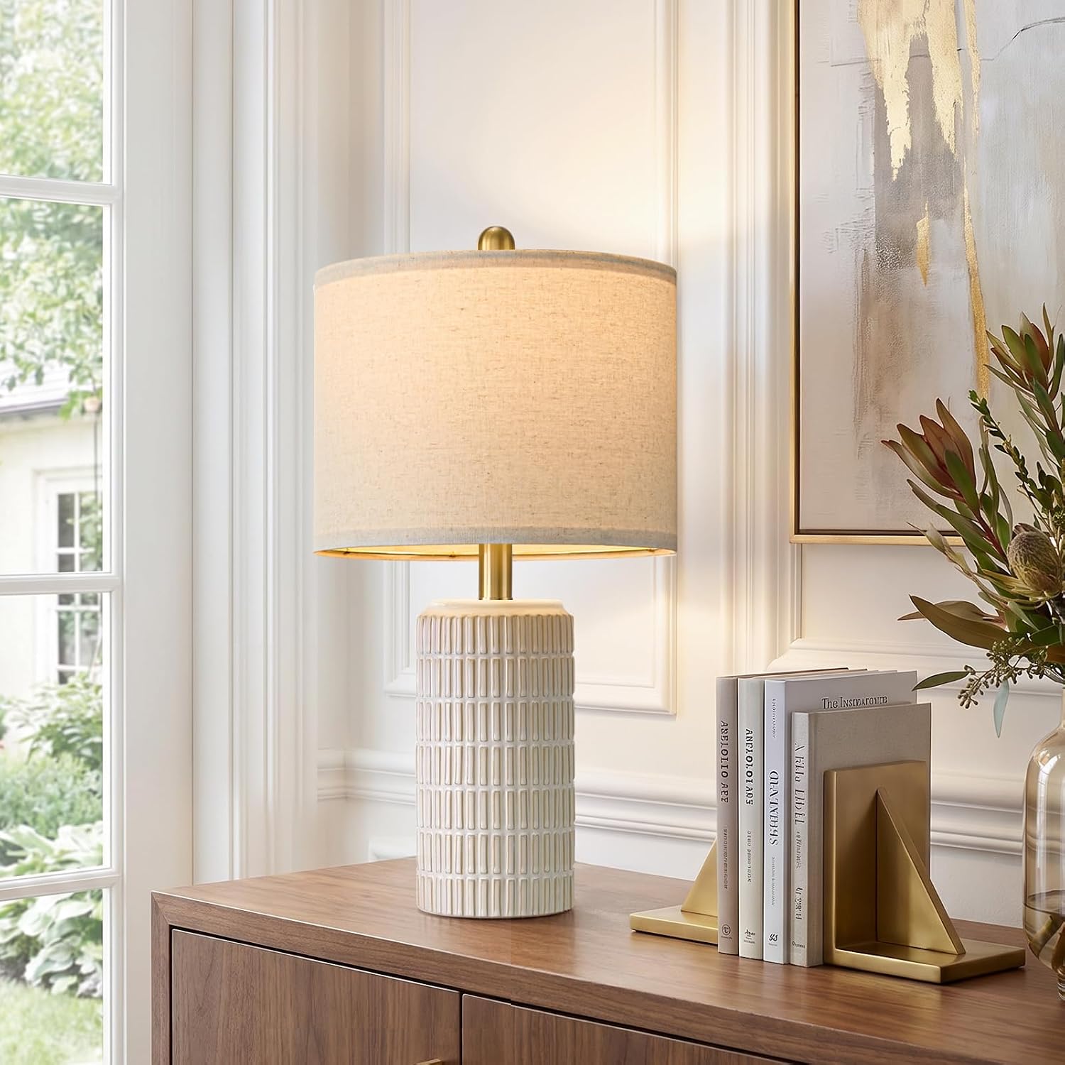 20.75" Small Modern Ceramic Table Lamps