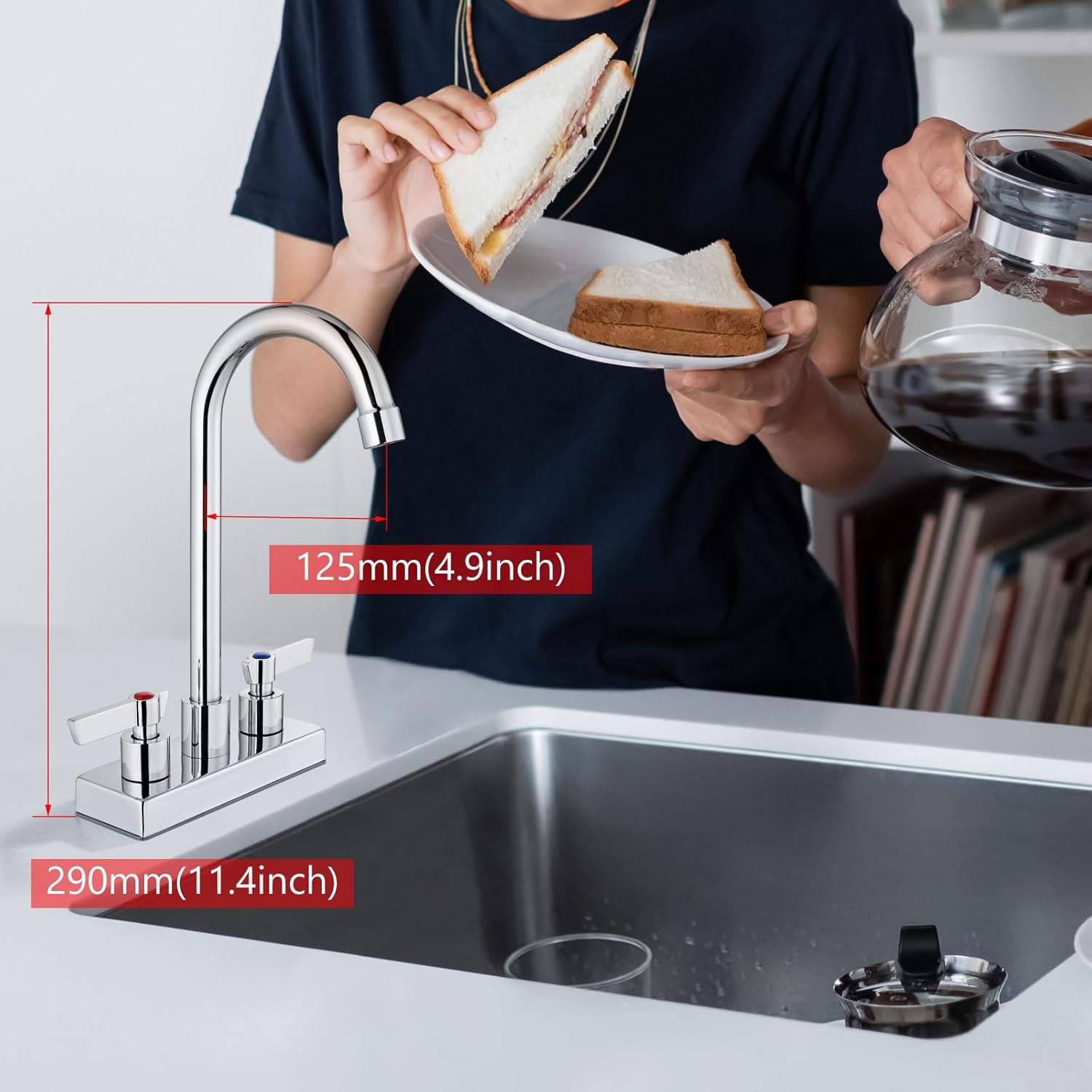 Bar Sink Faucet 4 Inch Center Deck Mount