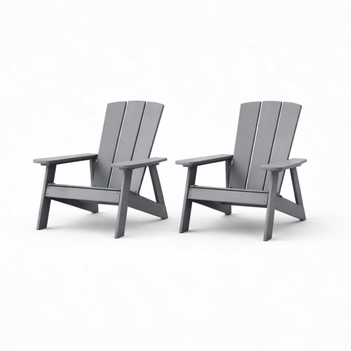 2er Set Adirondack Stuhl Kunststoff Grau