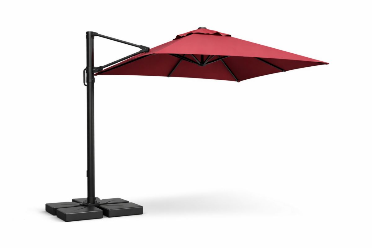 Garten-Ampelschirm aus Aluminium mit Polyesterbezug, Rot