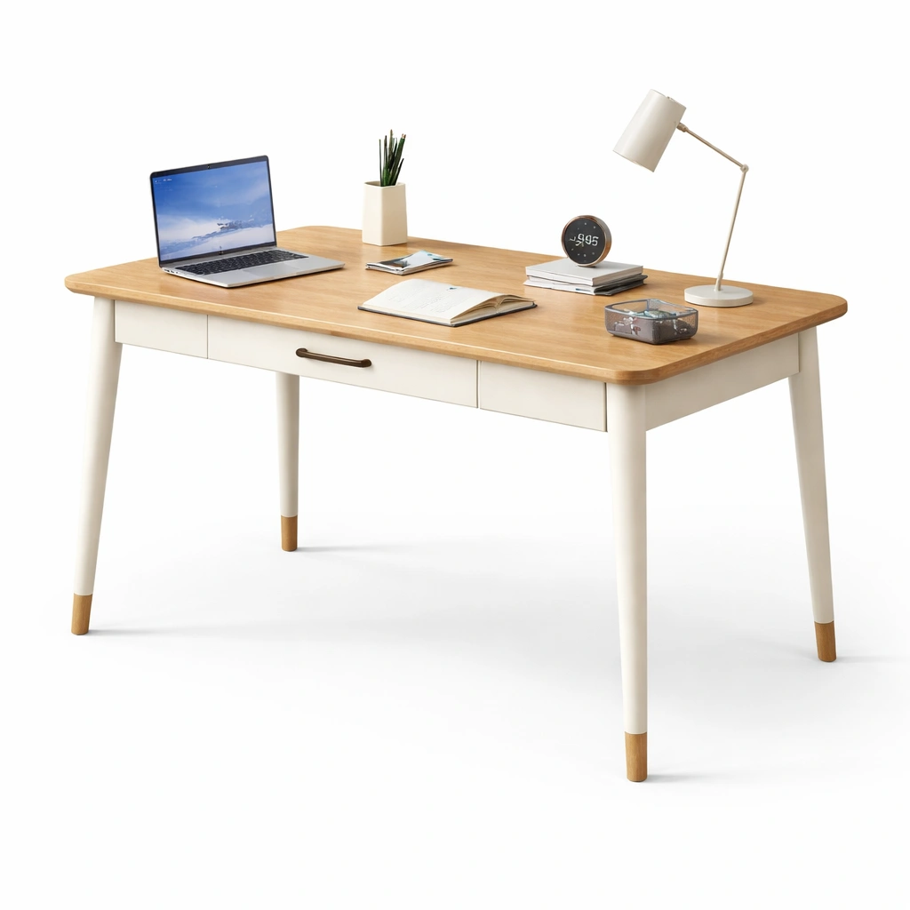 Escritorio madera compacto con cajon-Sovuno