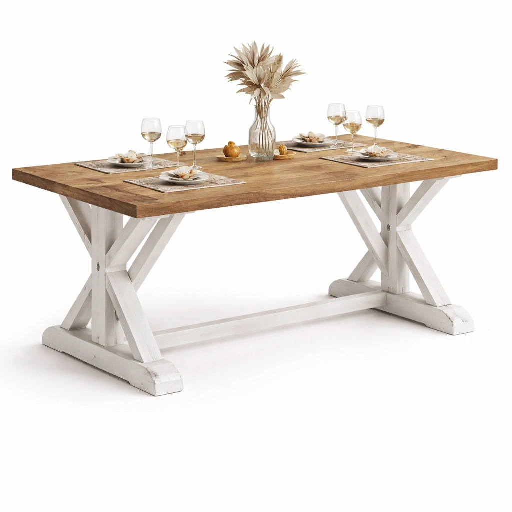 Mesa comedor rustica madera maciza-Sovuno