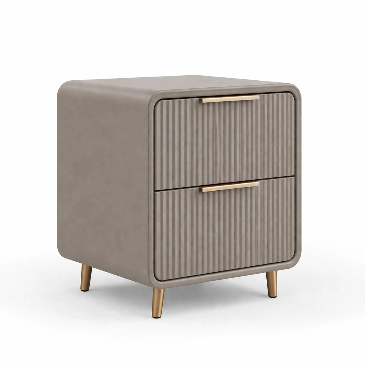 Mesita de noche moderna con dos cajones-Sovuno