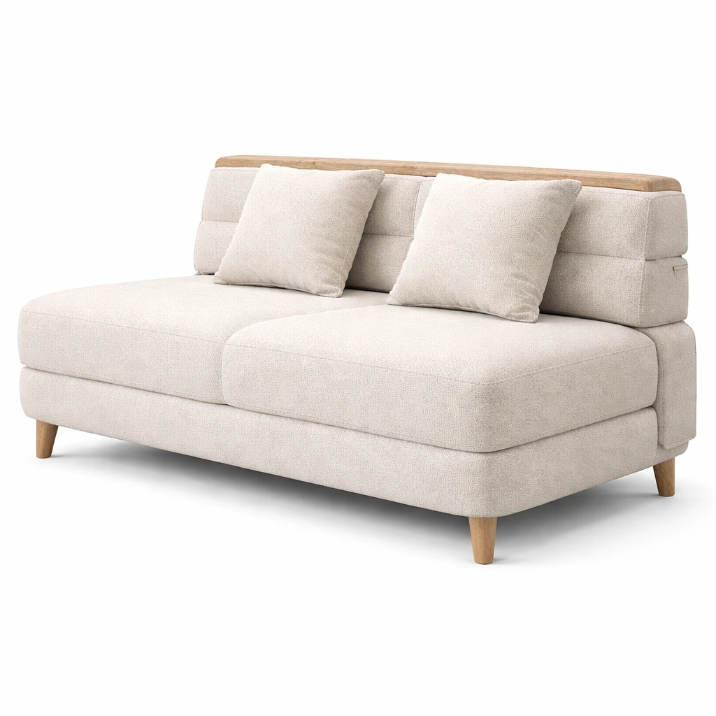 Sofa tapizado moderno con respaldo bajo-Sovuno