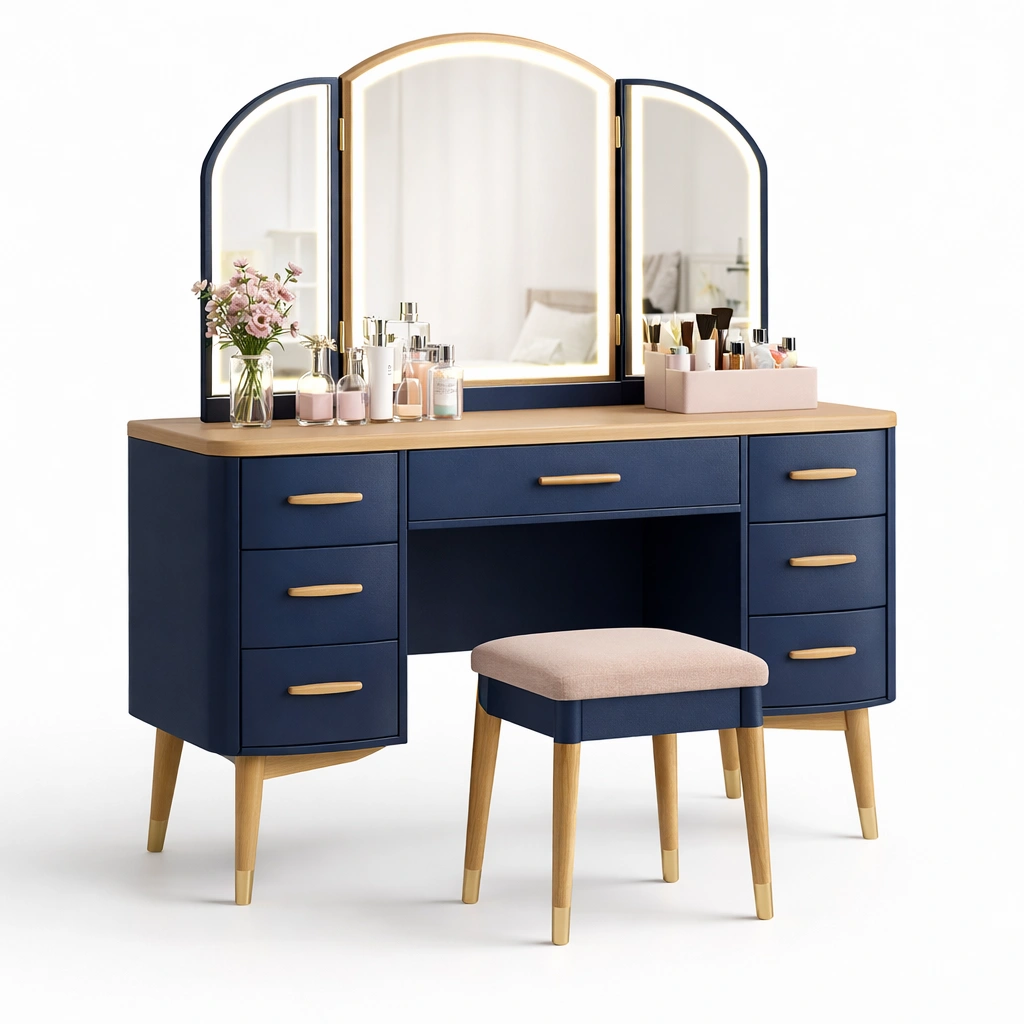 Tocador moderno con espejo triple-Sovuno