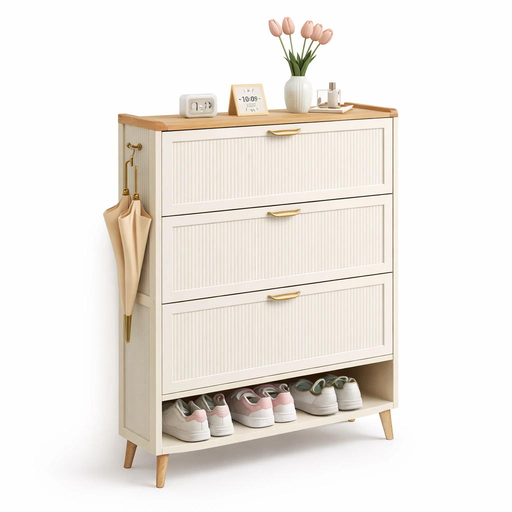 Mueble zapatero con cajones y estante inferior-Sovuno