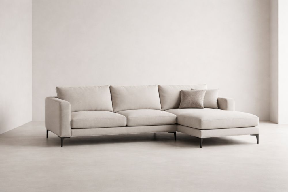 Ecksofa Stoff Beige