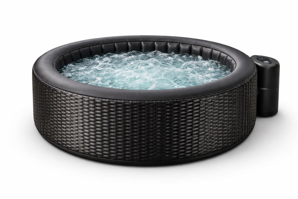Schwarzer Runder Aufblasbarer Whirlpool für 4 Personen