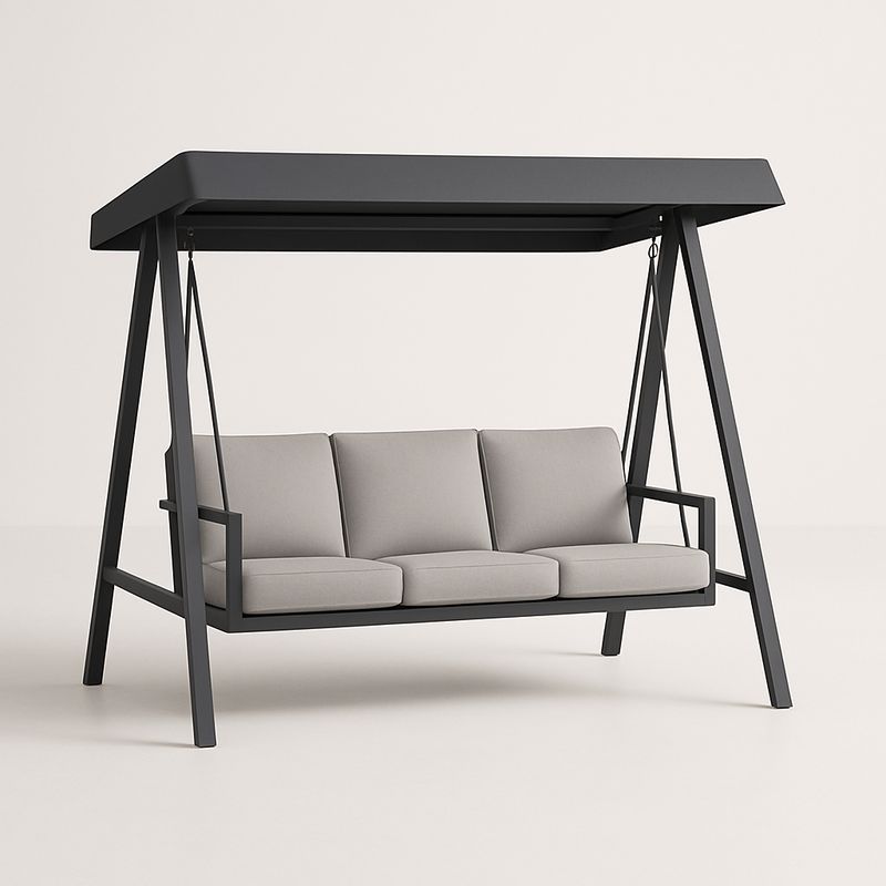 Metall Gartenschaukel mit Dach und Kissen