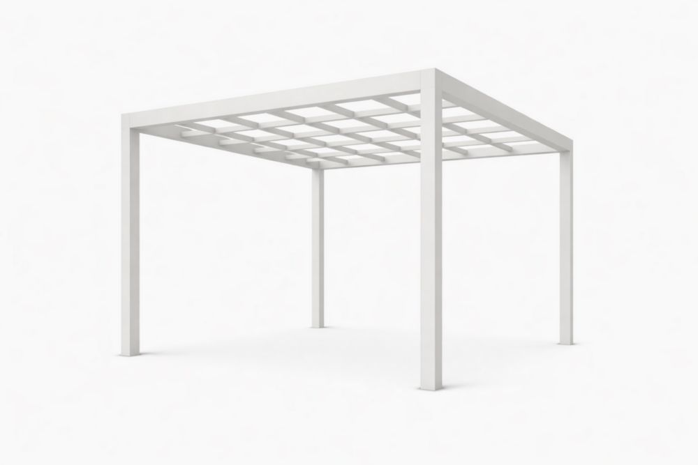 Aluminium Pergola Quadrat 300 cm x 300 cm x 250 cm Weiß