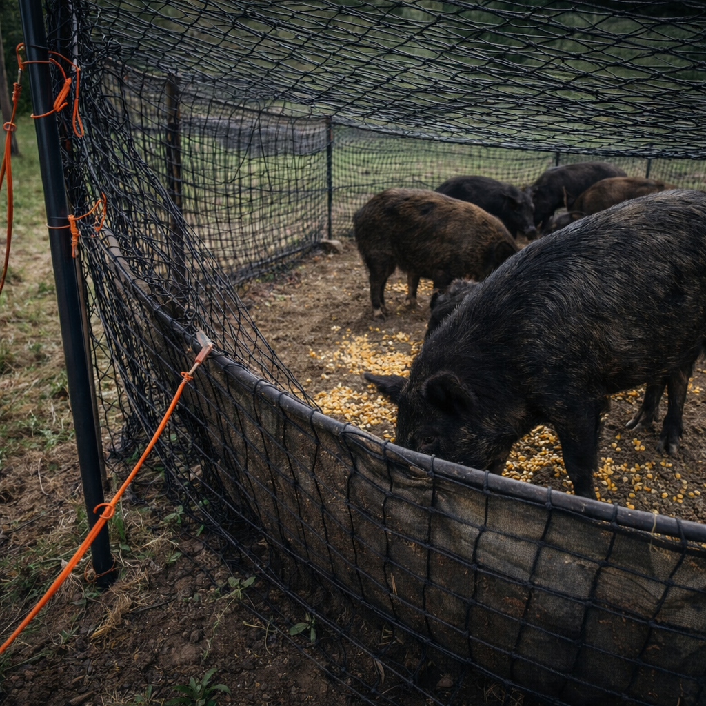 Heavy duty net and boar shield