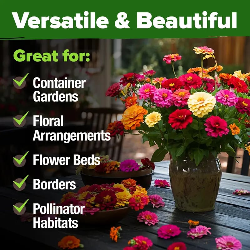🔥Last day clearance🌺Double Zinnia Mixed Color Seeds