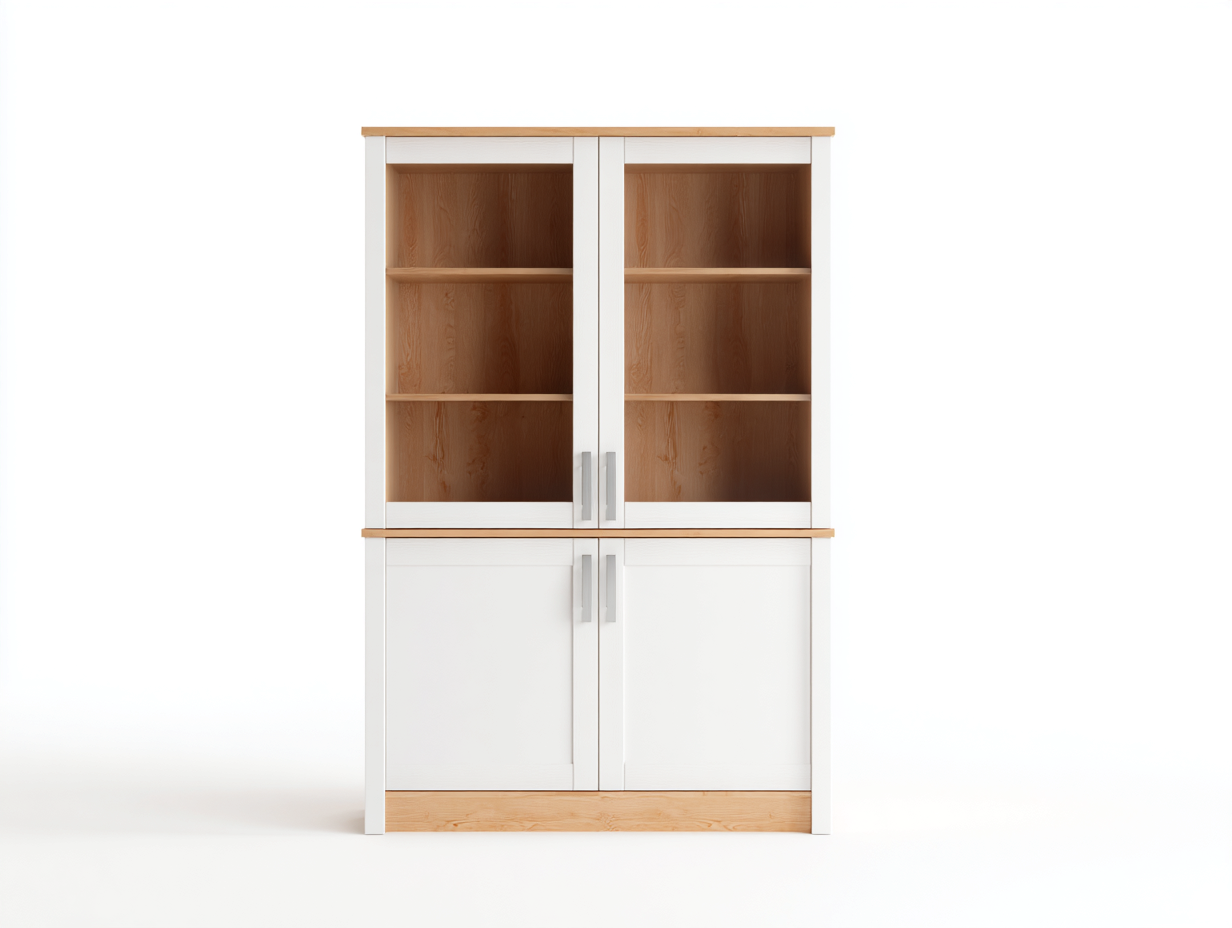 Estanterías madera-95x40x180 cm-blanco-marrón-diseño moderno funcional-Raraoliving