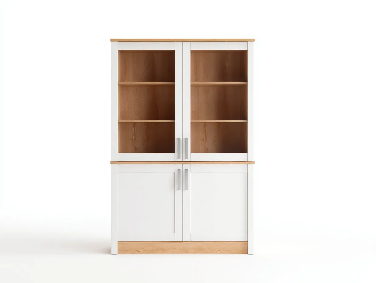 Estanterías madera-95x40x180 cm-blanco-marrón-diseño moderno funcional-Raraoliving