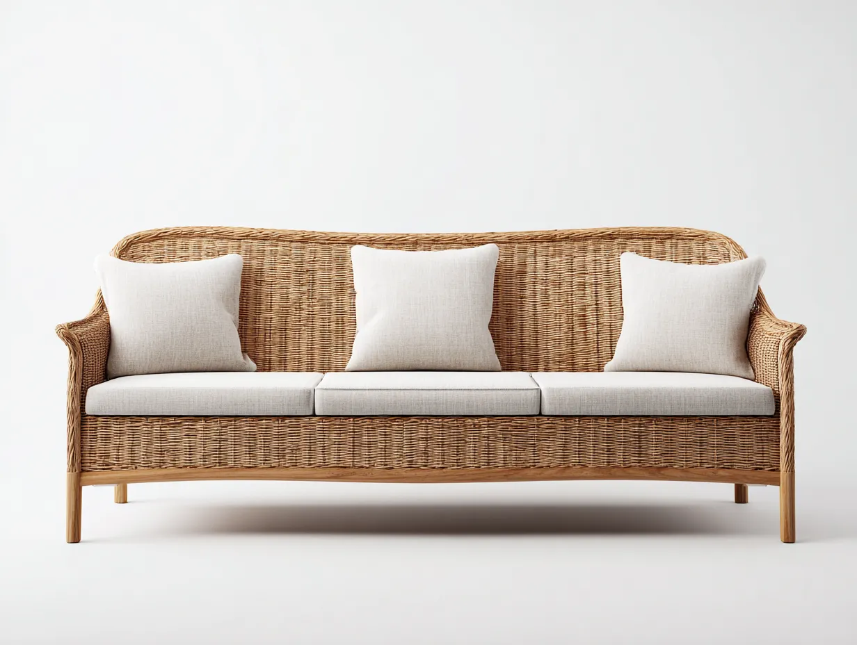 Sofás de exterior ratán 200x80x85 cm natural-beige - diseño moderno para jardín-Raraoliving