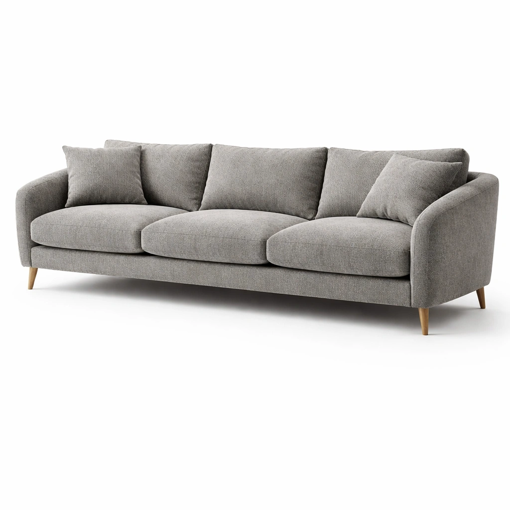 Canap 3 places gris tissu doux