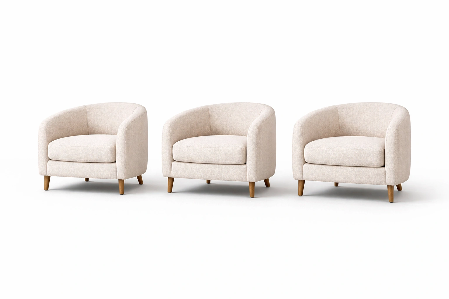 Lot de 3 fauteuils lounge crme-cozunoa