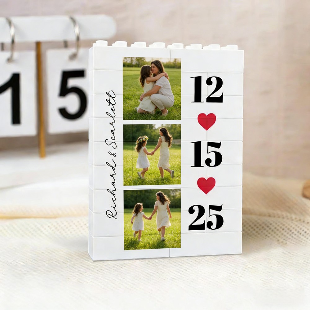 Custom Brick Puzzle Frame For Mom Personalized Photo Brick Puzzle Build Warmth A Sweet Puzzle Mother's Day Gifts for Mom