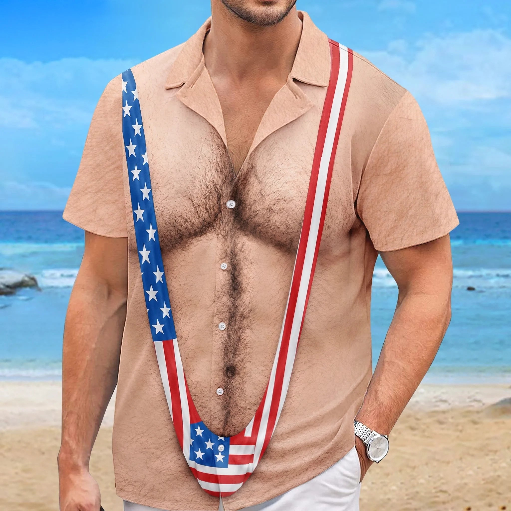 Custom Unisex Tropical Hawaiian Aloha Shirt - Personalized Summer Vacation And Travel Gifts For Men - Proud And Free