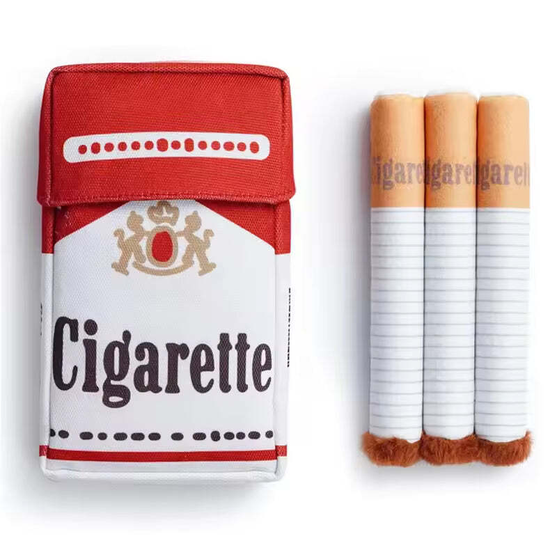 Cute Fake Cigarette Plush Dog Toy, Interactive Squeaking Chewing Toy for Pets