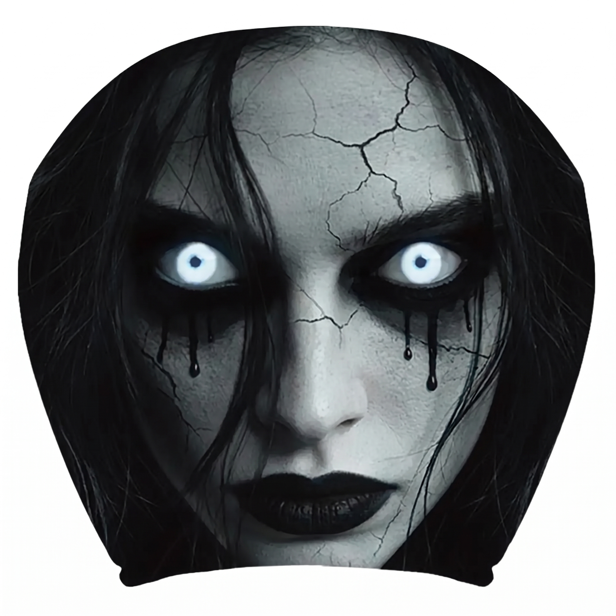 Ghost Face Headrest Covers, Scary Face Printing Auto Seat Universal Elastic Models Headrest Protector