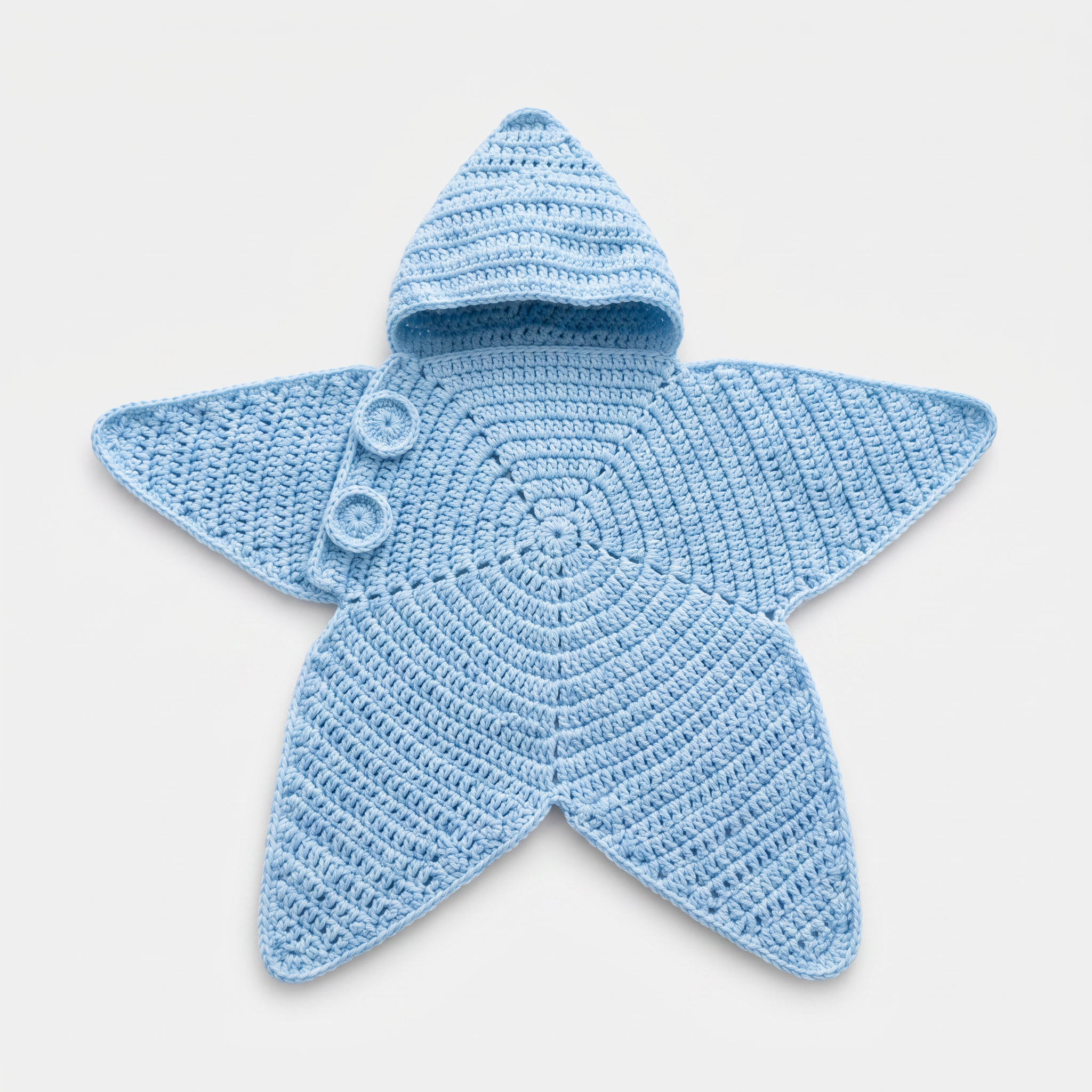 Baby Patrick Star Crochet Hooded Swaddle Wrap, Soft Knit Starfish Newborn Sleep Costume for Photoshoot