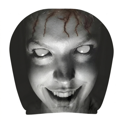 Ghost Face Headrest Covers, Scary Face Printing Auto Seat Universal Elastic Models Headrest Protector