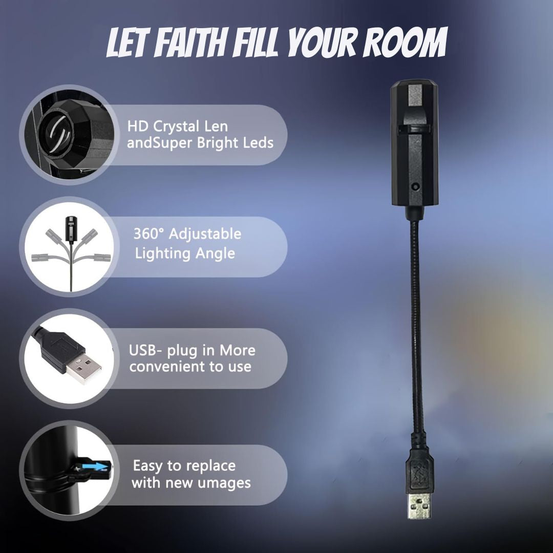 God and Jesus-Pattern Projection Light, six Different Patterns to Switch, Room Ceiling Background Decoration Light, Church Prayer Decoration, Christian Gift.