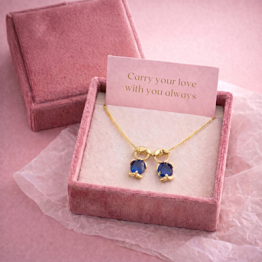 Mother Children Matching Gemstone Pendant Necklace, Stainless Steel Boy Girl Charm Necklace, Mom Child Family Jewelry Gift for Mother's Day