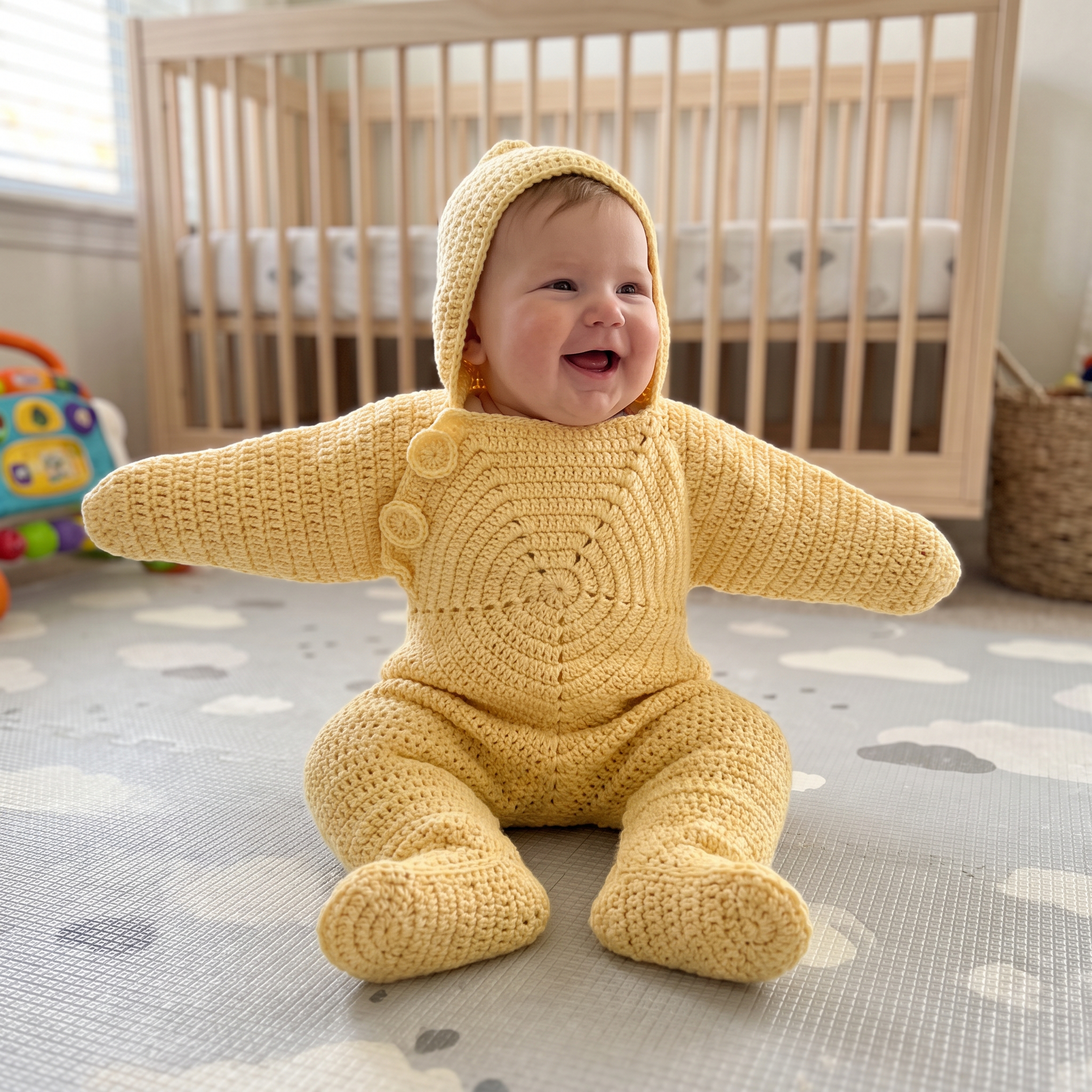 Baby Patrick Star Crochet Hooded Swaddle Wrap, Soft Knit Starfish Newborn Sleep Costume for Photoshoot