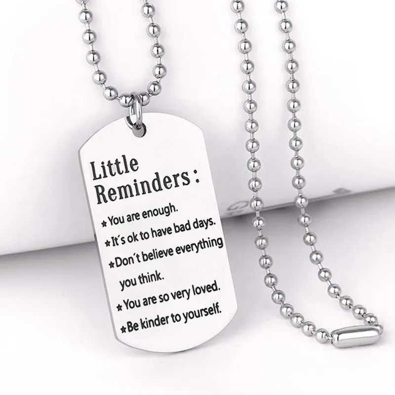 Inspirational Little Reminders Keychain Standard Inspirational Little Reminders Keychain Stainless Steel Dog Tag Gifts for Friends