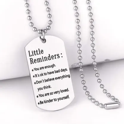 Inspirational Little Reminders Keychain Standard Inspirational Little Reminders Keychain Stainless Steel Dog Tag Gifts for Friends