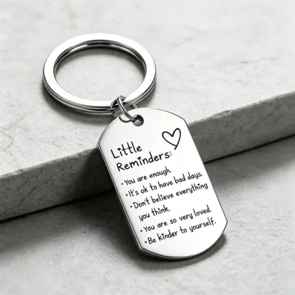 Inspirational Little Reminders Keychain Standard Inspirational Little Reminders Keychain Stainless Steel Dog Tag Gifts for Friends