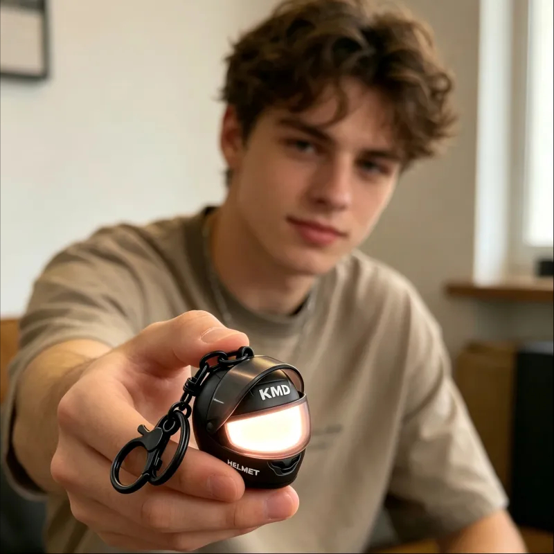 Light-Up Colorful Motorcycle Helmet Keychain Glows With Led Lights Unique And Creative Gift Suitable For Hanging On Bags Gift For Friends