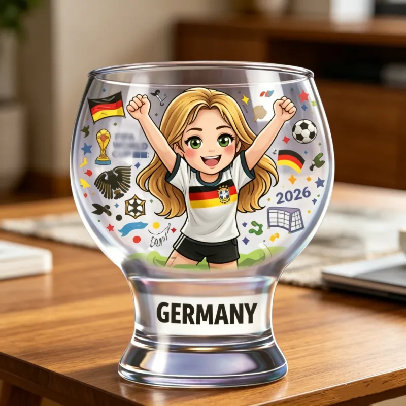 Custom Soccer Beer Mug, Personalized Photo to Cartoon Player in Team Jersey, Name & Soccer Graffiti Gift for Soccer Lovers
