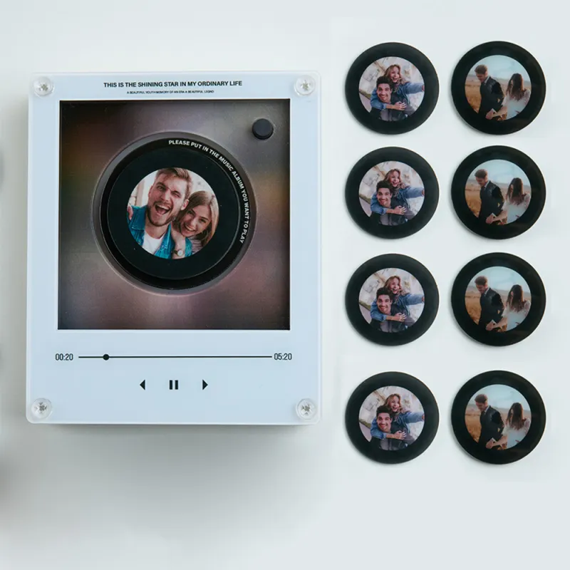 Custom Mini Vinyl Record Music Player, Magnetic Disc Music Player with Rechargeable Battery