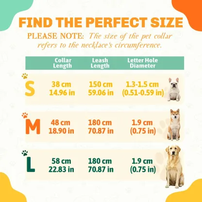 Personalized Waterproof Silicone Pet Collar Replaceable Letter Charms Pet Collar & Leash Set Easy to Clean Outdoor Pet Supplies