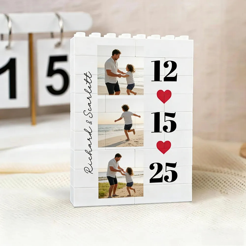 Custom Photo Brick Puzzle Frame – Build Gentle Love, A Meaningful Gift for Dad & Father's Day